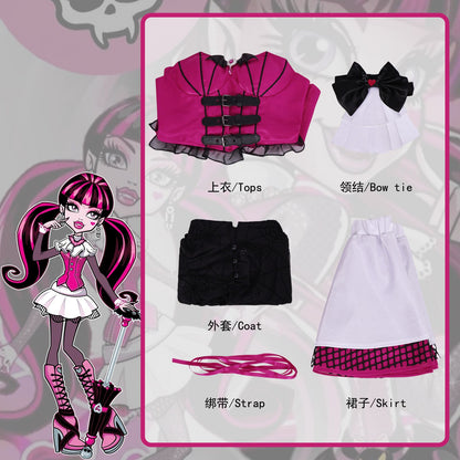 Draculaura Cosplay Costumes Anime Monster School Role Play Uniform Halloween Carnival Party Outfit For Women