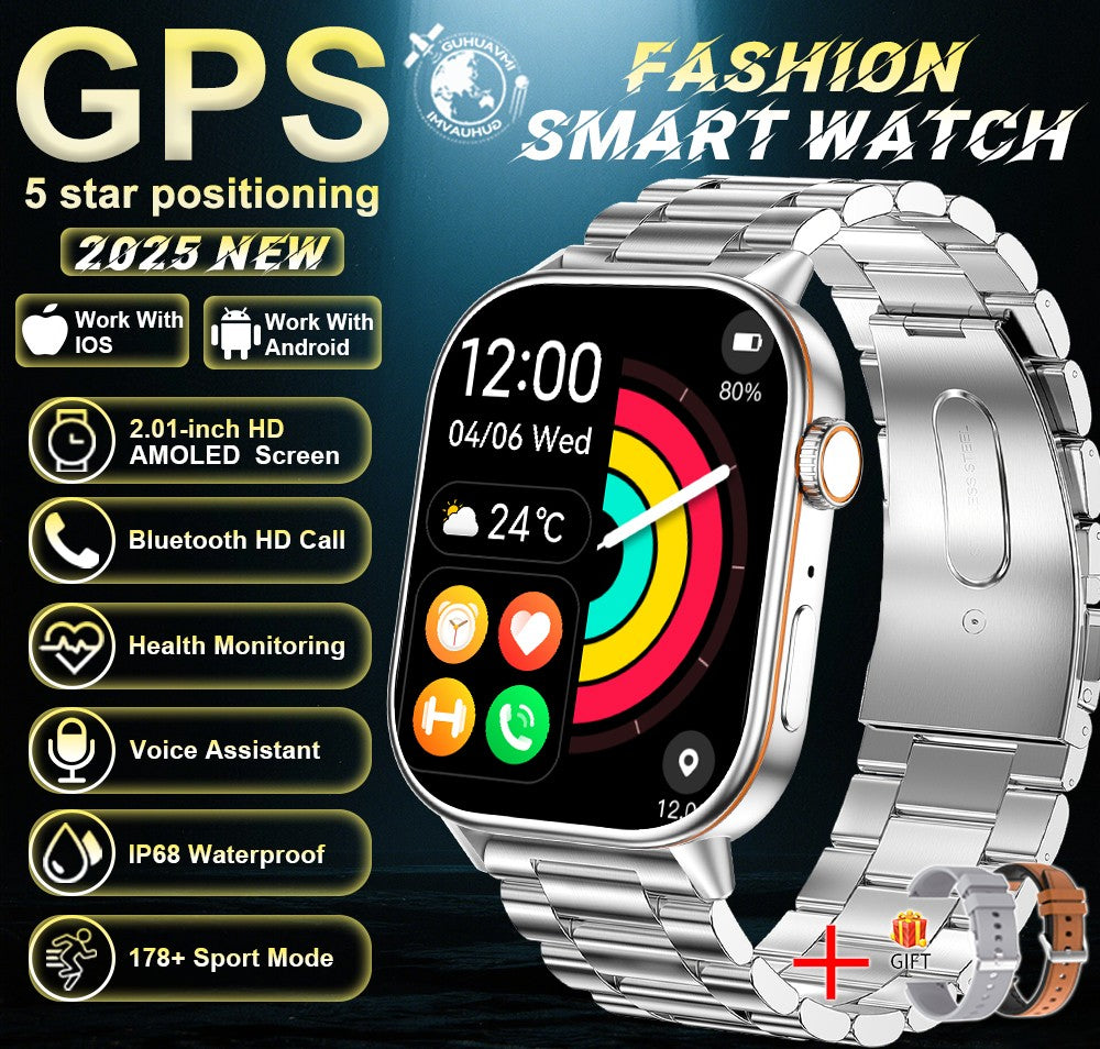 2025 New Military Dual-band GNSS GPS Smart Watch Men Compass 10ATM Waterproof Bluetooth Call Heart rate Sports Smart Watch Women