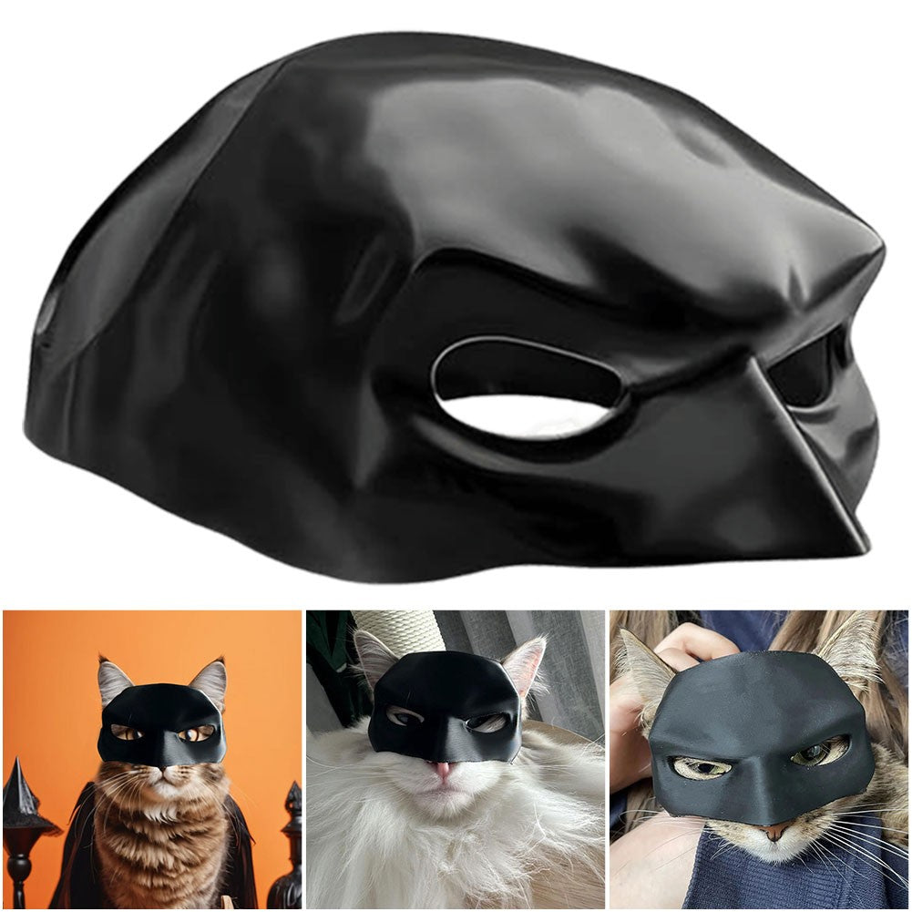 Nova Máscara de Morcego Preta de Gato Vingador Máscara de Gato Máscara Vingador Fosca Fofa Máscara de Morcego Legal Super-Herói Brinquedo para Cães e Gatos de Estimação Atmosfera de Halloween Pro