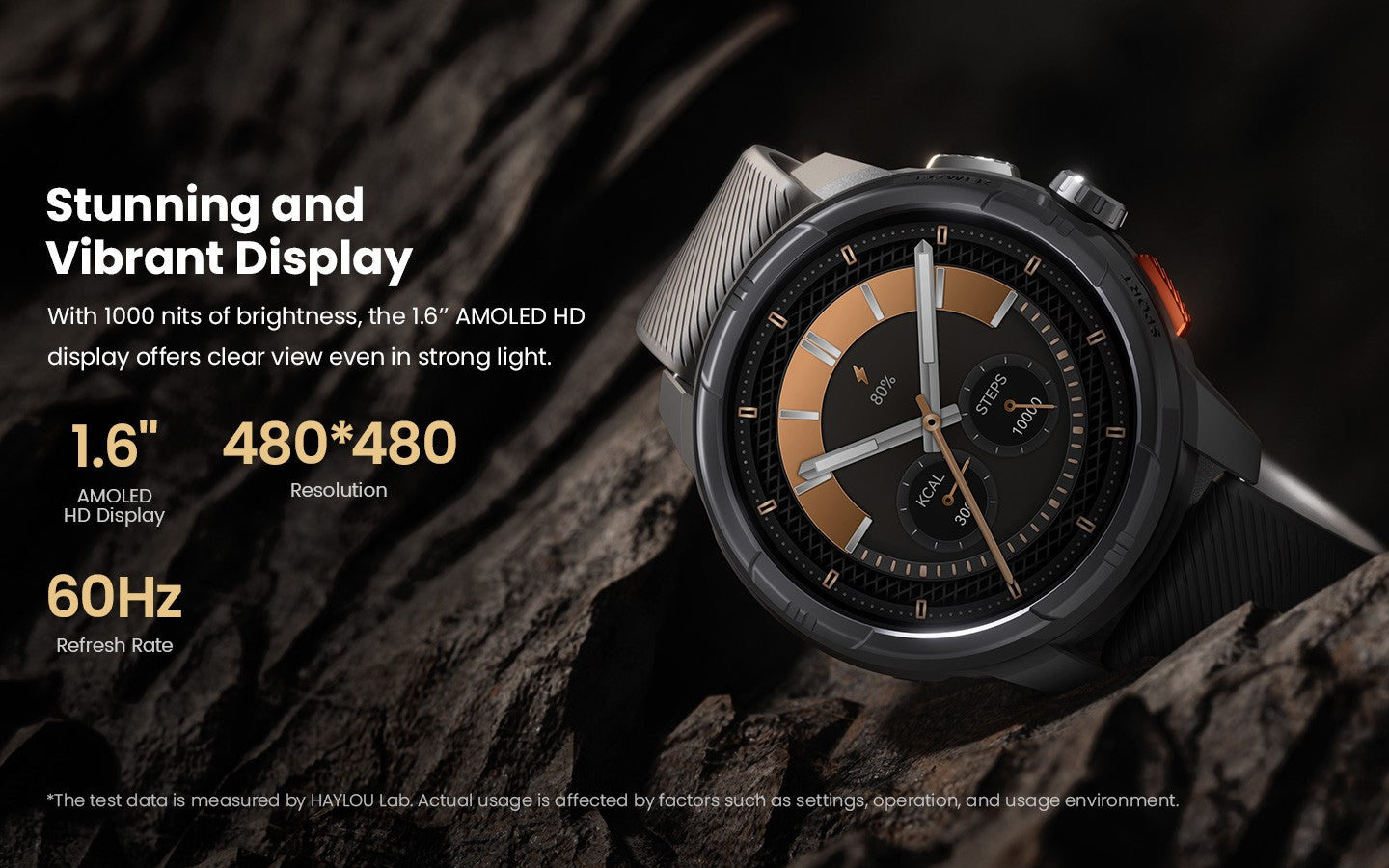 Smartwatch GPS HAYLOU Solar Ultra, Tela AMOLED de 1,6", 5ATM à prova d'água, GPS integrado, Chamadas telefônicas Bluetooth, Relógio inteligente esportivo