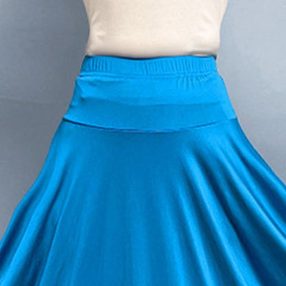 Dance Skirt with Colorful Stripes Colorful Folk Dance Skirt with Elastic Waist Large Swing Hem for Mexican Flamenco for Women