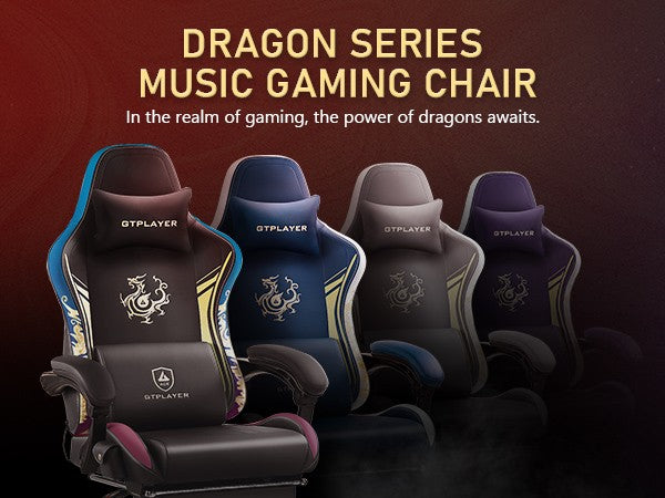 Cadeira Gamer GTPLAYER com Alto-falantes Bluetooth, Apoio para os Pés e Design Ergonômico, Cadeira de Escritório e para Videogame Série Dragão