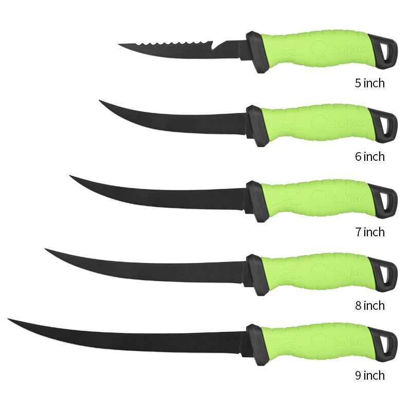 Faca de Pesca para Filetar Desossar Peixe 5 6 7 8 9 Polegadas Faca de Sashimi de Cozinha Antiaderente para Raspar Peixes Faca para Filetar Bainha