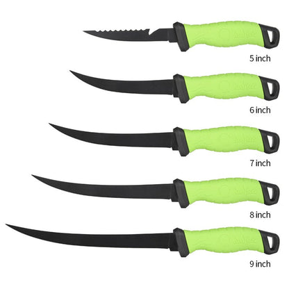 Faca de Pesca para Filetar Desossar Peixe 5 6 7 8 9 Polegadas Faca de Sashimi de Cozinha Antiaderente para Raspar Peixes Faca para Filetar Bainha