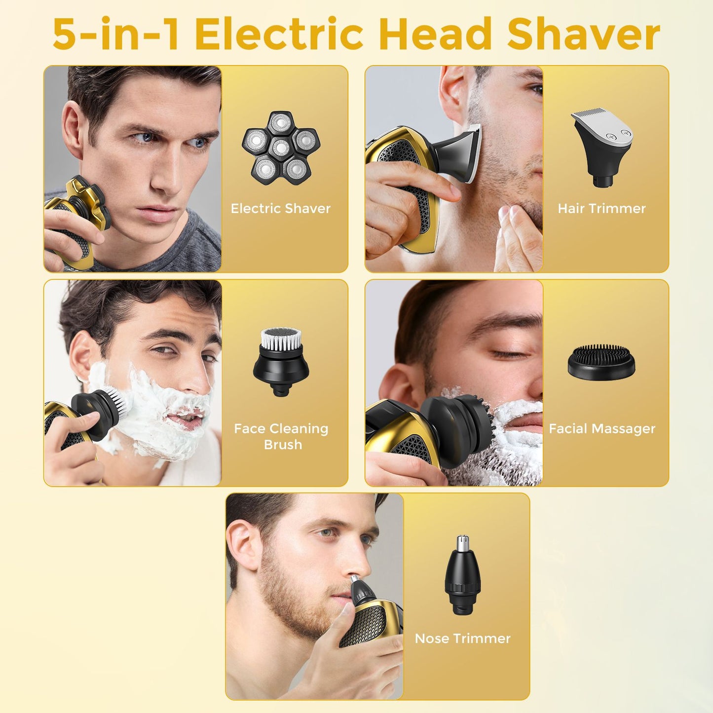 Sejoy Men 6D Floating Men Electric Shaver Wet Dry Beard Hair Trimmer Electric Razor Rechargeable Bald Head Shaving Machine