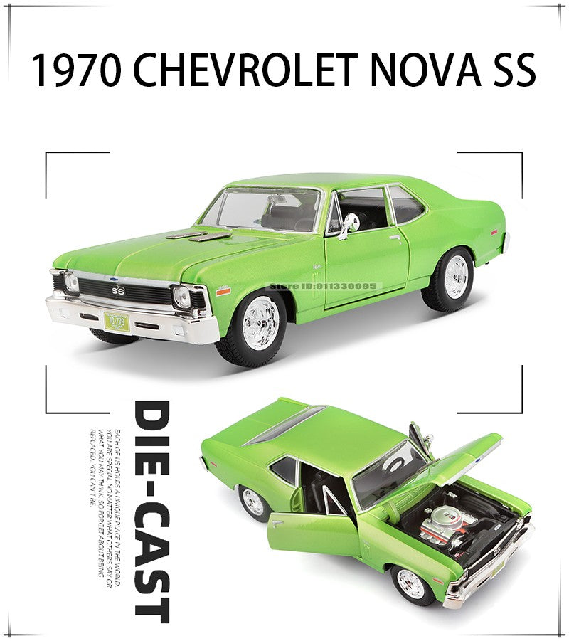 Maisto 1:24 1970 Chevrolet NOVA SS modelo de carro de liga fundido estático de precisão para coleção, presente, brinquedo, maré de jogo