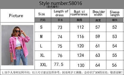 Autumn Winter Women's New Denim Jacket Fashion Grinding Edge Broken Hole Hollow Long Sleeve Single Breasted Casual Collar Top