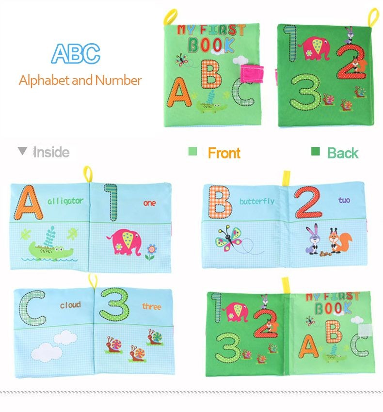 Livro de Pano Macio para Bebês 0-36M Brinquedo de Aprendizagem Precoce Interativo para Pais e Filhos Brinquedo Educativo Montessori de Marionete Presente para Meninos e Meninas