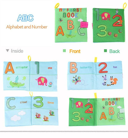 Livro de Pano Macio para Bebês 0-36M Brinquedo de Aprendizagem Precoce Interativo para Pais e Filhos Brinquedo Educativo Montessori de Marionete Presente para Meninos e Meninas