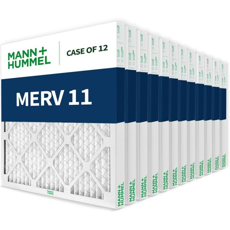 16x16x2 MERV 11 Pleated HVAC AC Furnace Air Filters Case of 12 Exact Size 15.5 x 15.5 x 1.75 Inches White High Efficiency Filtr