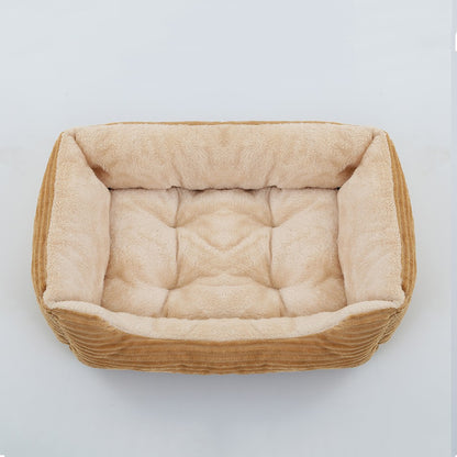 Cama para Cães e Gatos, Quadrada, Pelúcia, Canil, Sofá-Cama para Cães de Porte Médio e Pequeno, Almofada Calmante para Pets, Casa, Artigos para Animais de Estimação, Inverno
