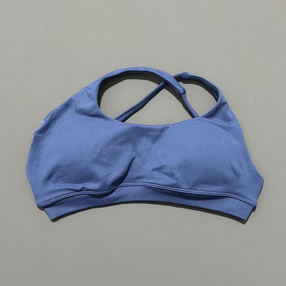 Women Asymmetric Sports Bra Seamless Yoga Top High Support Removable Chest Open Back Bra Gym Workout Underwear