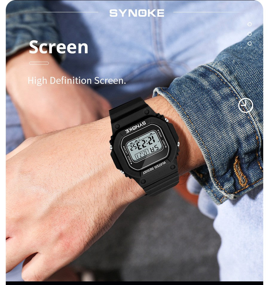 SYNOKE Outdoor Military Digital Watch For Men Fashion Retro Men Watch Sports Waterproof Men Watch Multifunctional Luminous