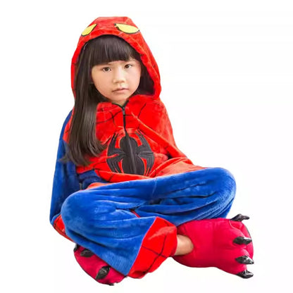 Pijama Macacão de Aranha para Adultos de Pelúcia Inverno Fleece Traje de Super-Herói Legal Presente de Aniversário e Natal