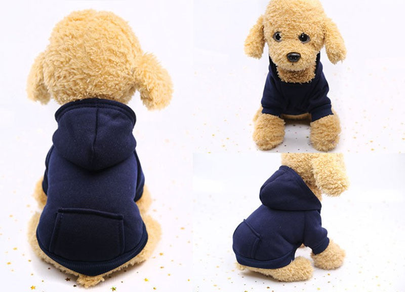 Moletons Sólidos para Cães Roupas para Pets Pequenos Casacos Jaquetas Moletom para Chihuahua Fantasia de Gato Roupinhas de Algodão para Pets