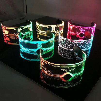Led Luminous Glasses Bar Masquerade Concert Rave Goggles Rainbow Space Robot Futuristic Led DJ LIGHT Glasses Star Y2k Glasses