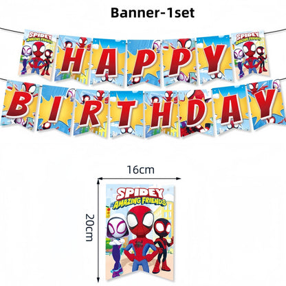 Spider Hero Birthday Party Decoration Plate Cup Banner Balloon Superhero Party Favors Baby Shower Decor Birthday Supplies Gift