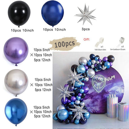 Black and Gold Balloons Garland Arch Kit with Starburst Foil Balloons for Wedding Birthday Family Party Decorations Supplies