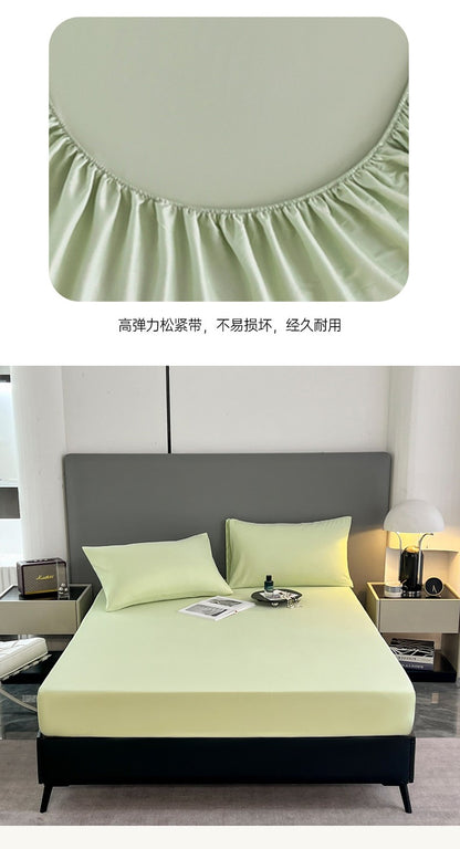 A 3-piece solid-color bed cover and pillowcase set, including 1 bed cover +2 pillowcases (without cores), machine washable
