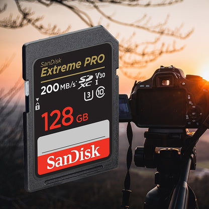 Cartão SD SanDisk 32 GB SDHC 64 GB 128 GB 256 GB Cartão SDXC Cartões de memória C10 Velocidade de leitura de até 200 MB/s U3 V30 Cartões Flash 4K UHD para Câmera