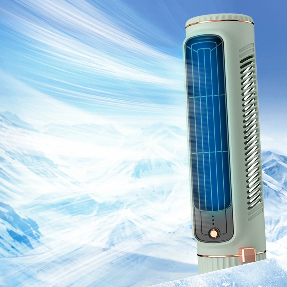 Portable Air Conditioner Fan 1200mAh Tower Fan 3 Speed Quiet Cooling Desk Fan Rechargeable Electric Vertical Fan for Home Office
