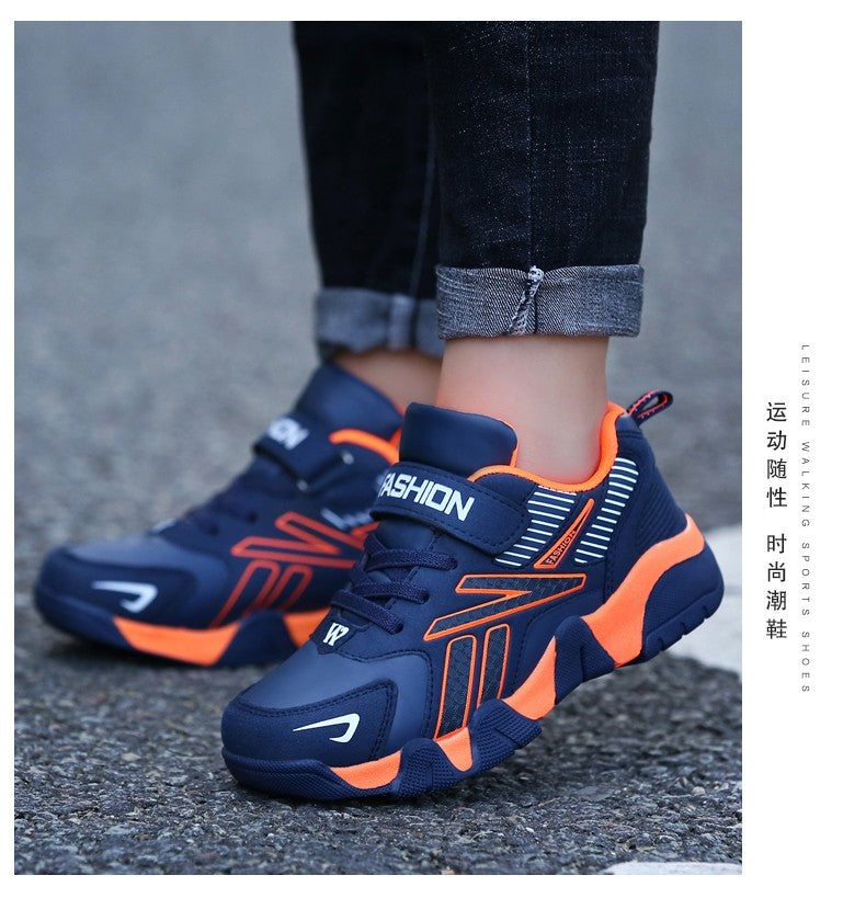 Sport Kids Sneakers Boys Casual Shoes for Children Leather Anti-slippery Fashion Tennis Infantil Menino Mesh Sneakers Shoes