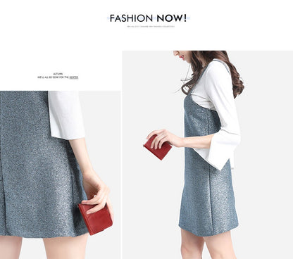 Women's Wallet Fashion Genuine Leather Short Female Purse ID Card Holder Wallets RFID Ladies Clutch With Zipper Coin Purse