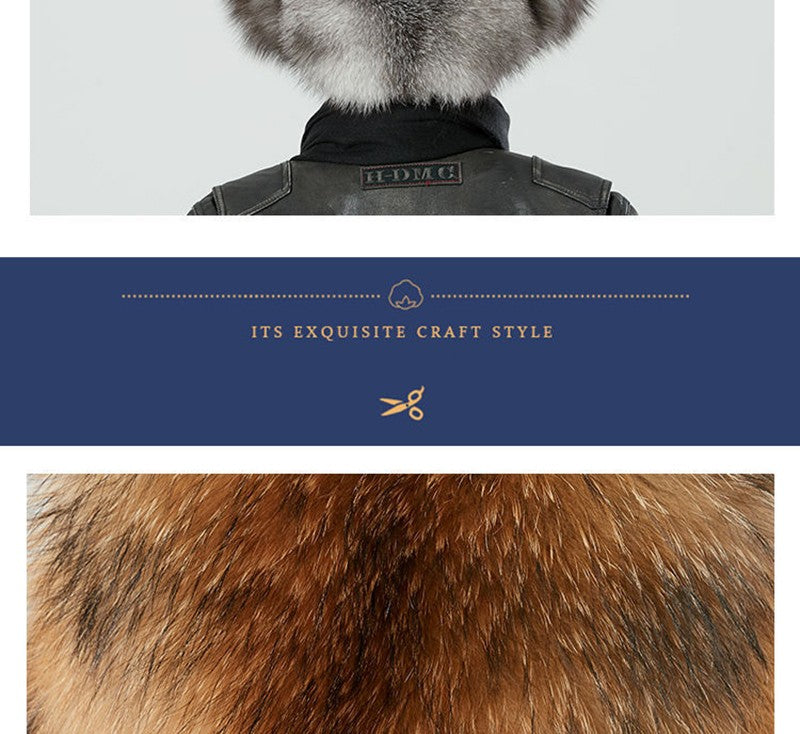 Real Fur 100% Fox Skin Russian Businessmen Pilot Bombers Full Mao Men's hat Ushanka Winter Ear Guard Hat Raccoon Fur Beanie hat