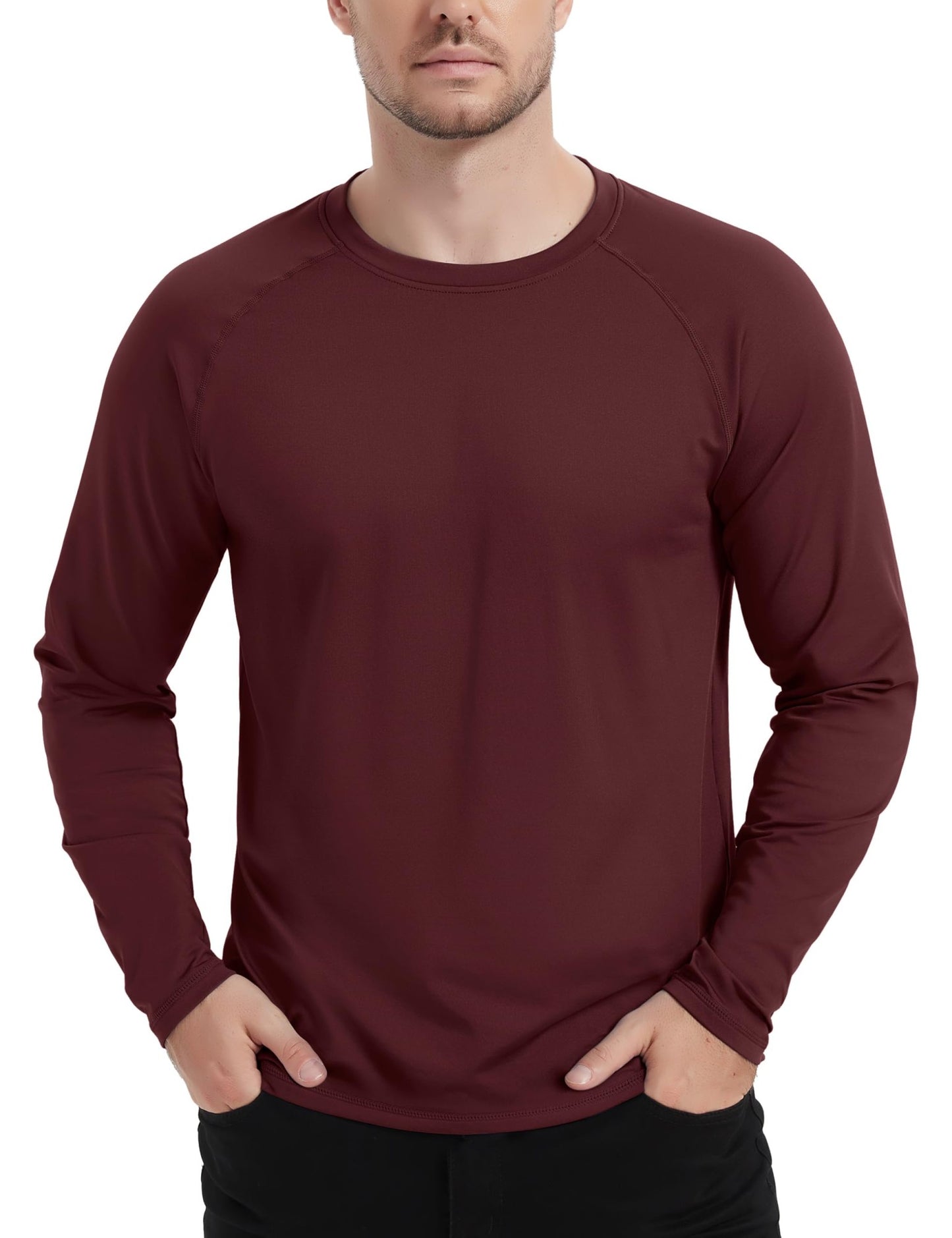 TACVASEN Fleece Lined T-shirts Mens Thermal Long Sleeve T Shirts Winter Autumn Athletic Workout Base Layer Pullover Tops Male