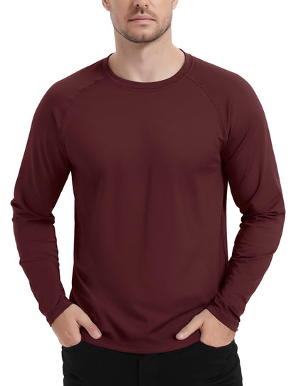 TACVASEN Fleece Lined T-shirts Mens Thermal Long Sleeve T Shirts Winter Autumn Athletic Workout Base Layer Pullover Tops Male