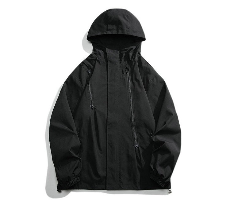 2024 Men Hooded Jacket Men Bomber Jacket Mens Windbreakers Zipper Coats Spring Autumn Loose Cargo Jacket Men Casual Sportswear