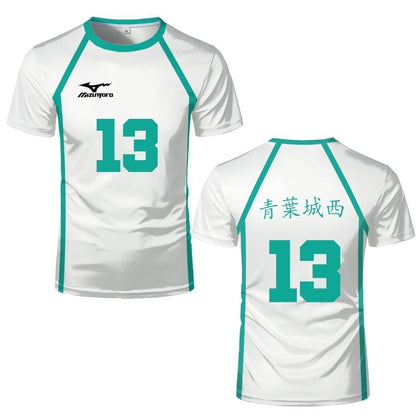 Popular Anime Haikyuu Tetsuro Oikawa Cosplay Costume Aoba Josai High School Volleyball Uniform For Men And Women Crew Neck Top
