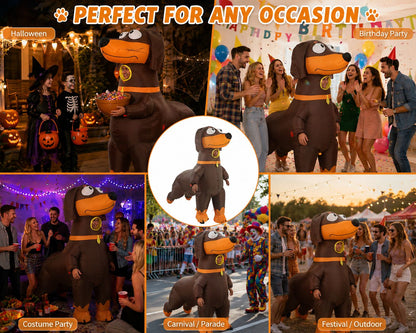 Dog Dachshund Inflatable Costume Adult, Full Body Blow Up Costume for Halloween Easter Carnival Christmas Drag Party