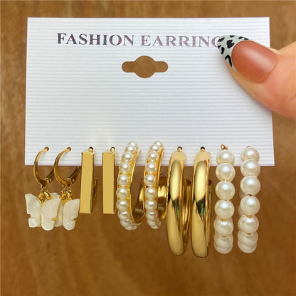 Brincos Grandes de Coração Dourado e Prateado YOBEST para Mulheres, Conjunto de Brincos Borboleta Pendurados, Presentes de Joias Femininas, Nova Moda, 2025