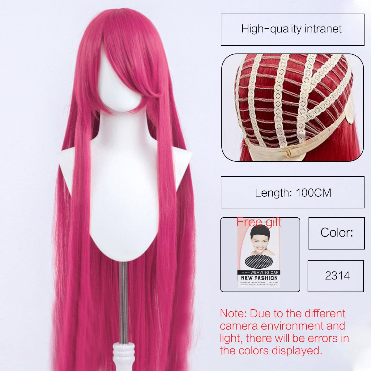Synthetic Cute Cosplay Wig 40-inch Oblique Bangs Anime Costume Long Straight Lolita Wig Party Wig