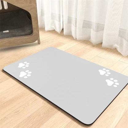 Tapete para Alimentação de Inverno - Jogo Americano Absorvente para Cães e Gatos com Parte Traseira Emborrachada Impermeável e Secagem Rápida