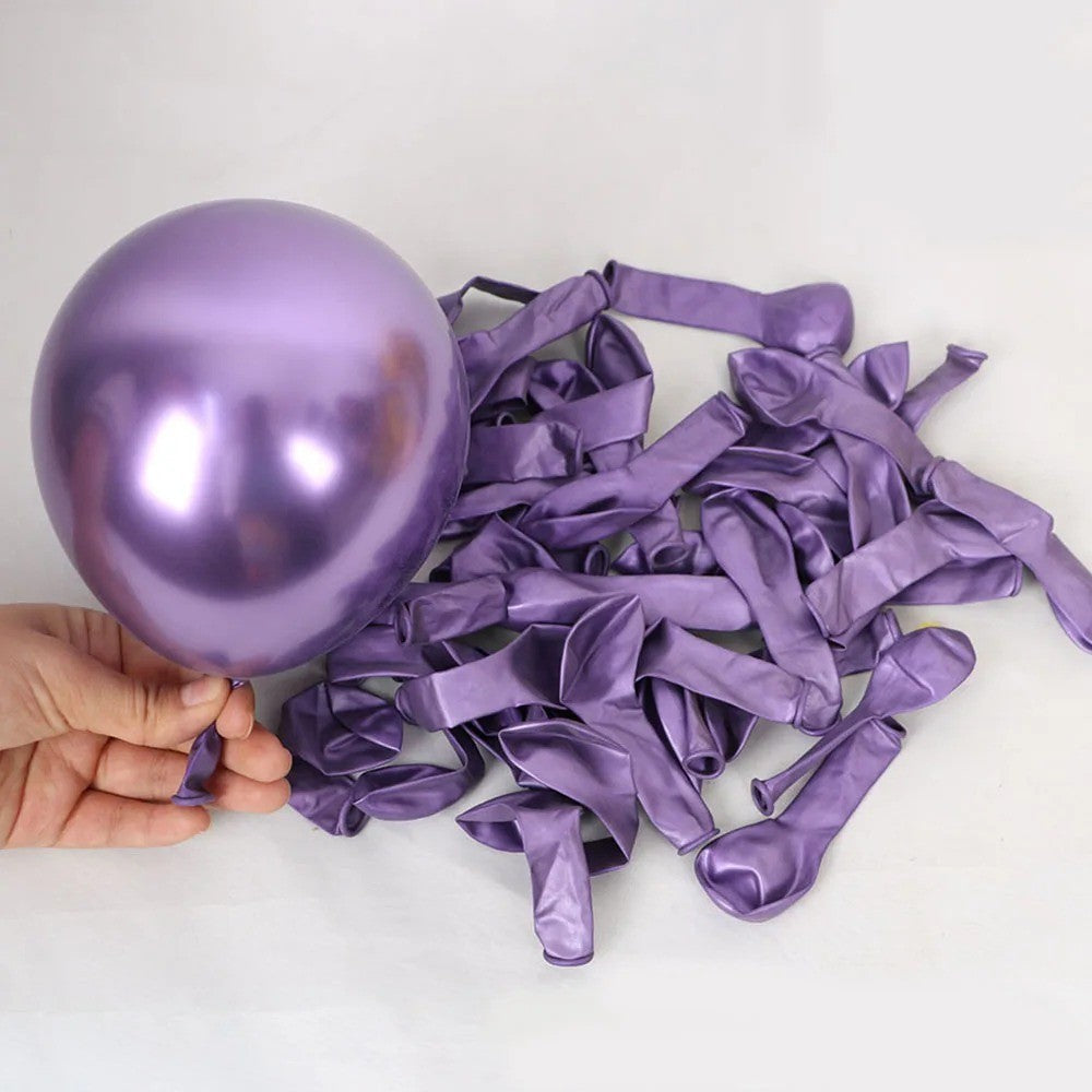 50PCS Macaron Pink Purple Metallic Confetti Balloons Set - Wedding Birthday Party Decorations for Indoor Outdoor Celebration