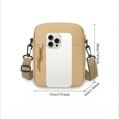 Simple Solid-Color Men's Mini Crossbody Bag - Lightweight and Stylish Ideal for Casual Use and Carrying Phones