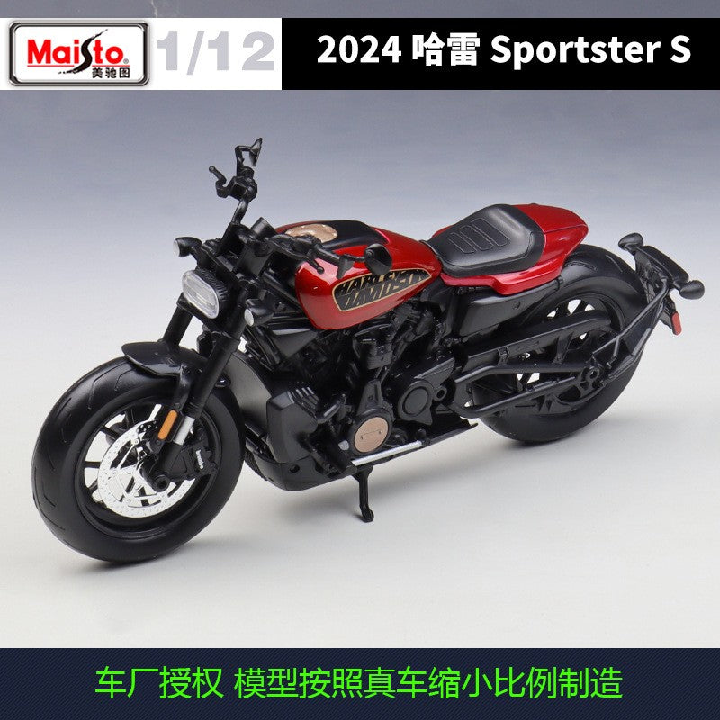 Maisto 1:12 Harley 2024 Sportster S Motocicleta Pesada Off-road Simulação Liga Modelo Brinquedo Coleção Peça de Exibição Presente