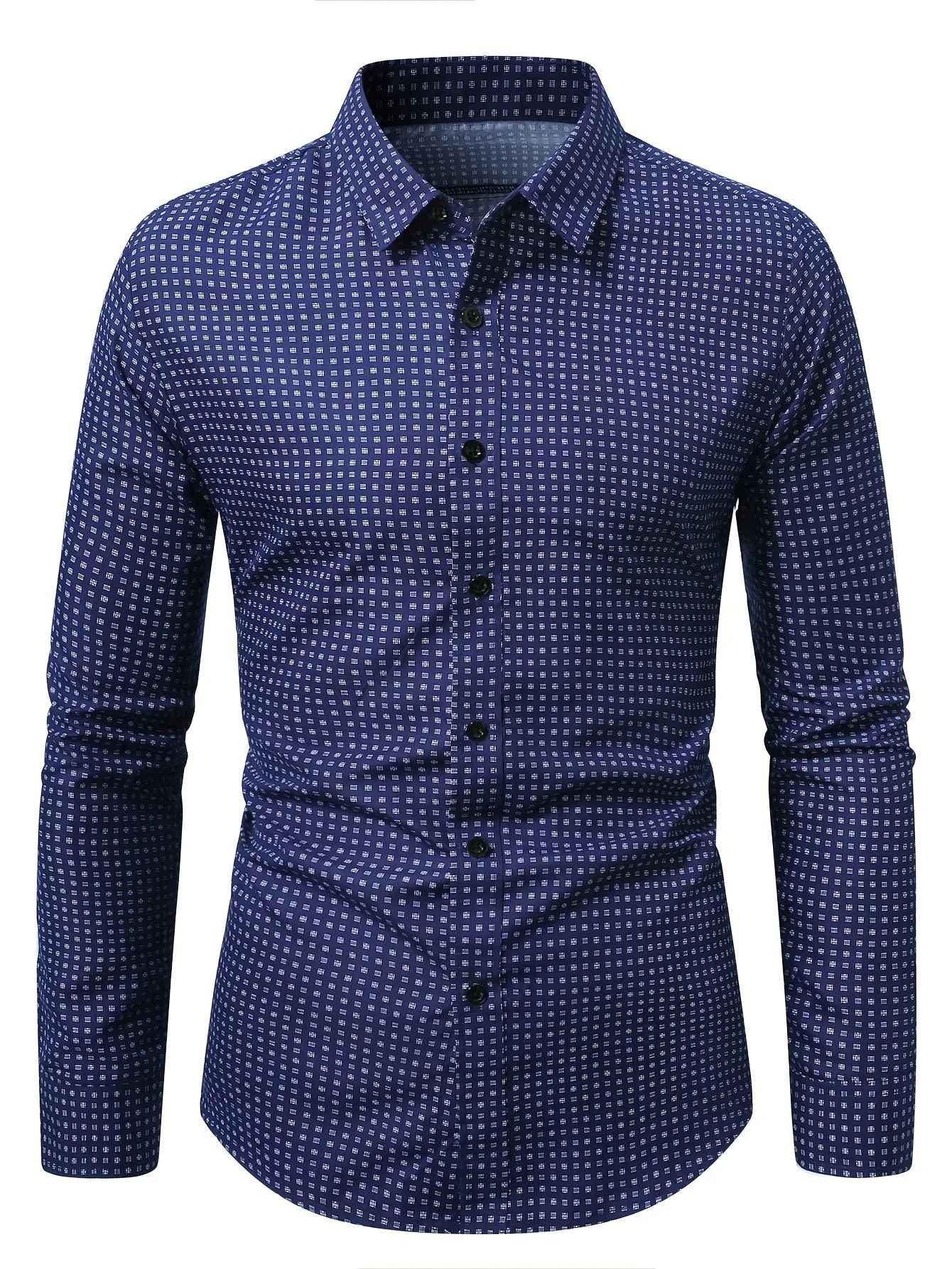 Bolubao Men Shirt Brand New Men's Fashion Polka Dot Long Sleeve Elastic Shirt Four Season Smart Casual Male Shirts