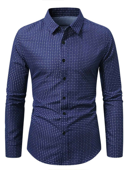 Bolubao Men Shirt Brand New Men's Fashion Polka Dot Long Sleeve Elastic Shirt Four Season Smart Casual Male Shirts