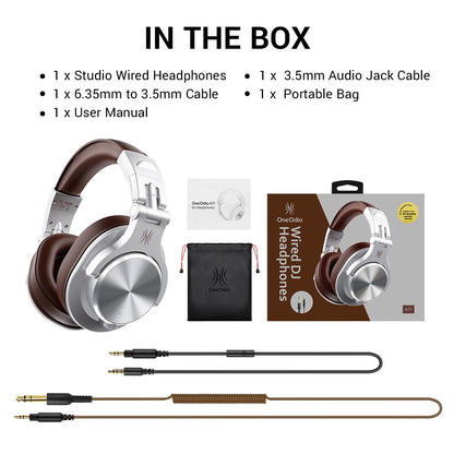 Oneodio A71 Original Studio DJ Headphones Portable Wired Headset With Music Share Port Deep Bass Stereo Headphone For Recording