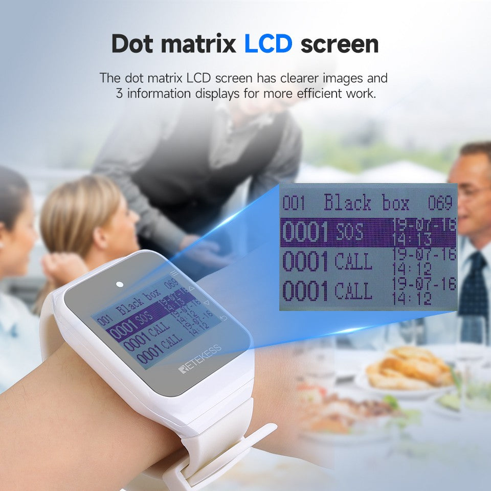 Retekess Wireless Calling System Restaurant Pager TD108 Waterproof Watch Receiver T117 Waiter Call Buttons For Hookah Cafe Bar