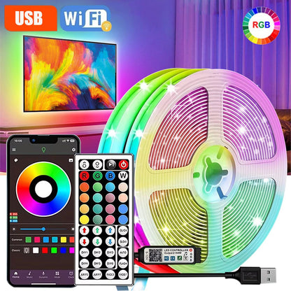 5V Usb Adhesive Rgb Led Light Strip Color Changing Ice String Christmas Lighting Led Tape 1M 15 M 20 Meter Tv Led Backlight Band