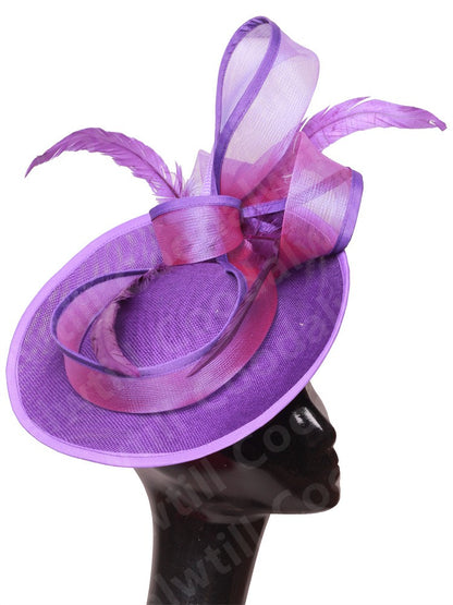 Noiva Casamento Malha Fascinators Chapéu Igreja Senhoras Mulheres Derby Chapéu Grande Fascinator Festa Evento Enfeite de Cabeça Noiva Casamento Pillbox Cap