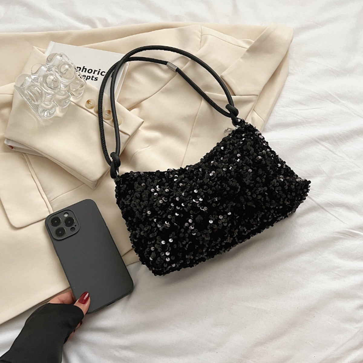 Black Spice Glitter Underarm Bag Casual chic chic design Crossbody shoulder bag one outfit
