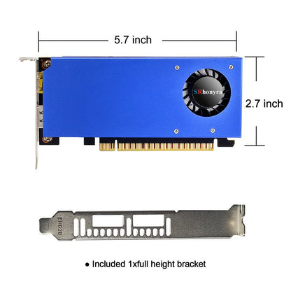 Placa de vídeo de baixo perfil SRhonyra GT730 RX550 GT1030 GTX1050 1050Ti 4GB, GPU de baixo perfil para SFF, PCs industriais e mini PC OPS