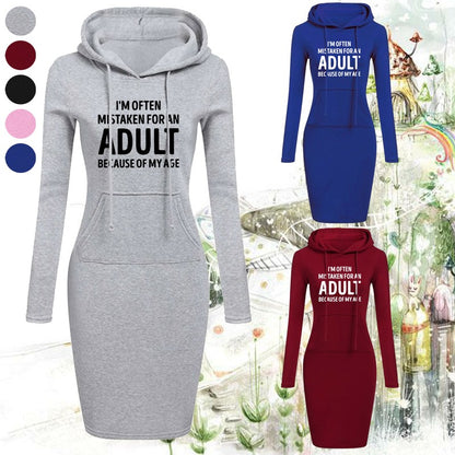 I'm Often Mistaken For An Adult BECAUSE OF MY AGE Hot Sale Women's Dresses Casual Autumn and Winter Everyday Comfortable Dresses