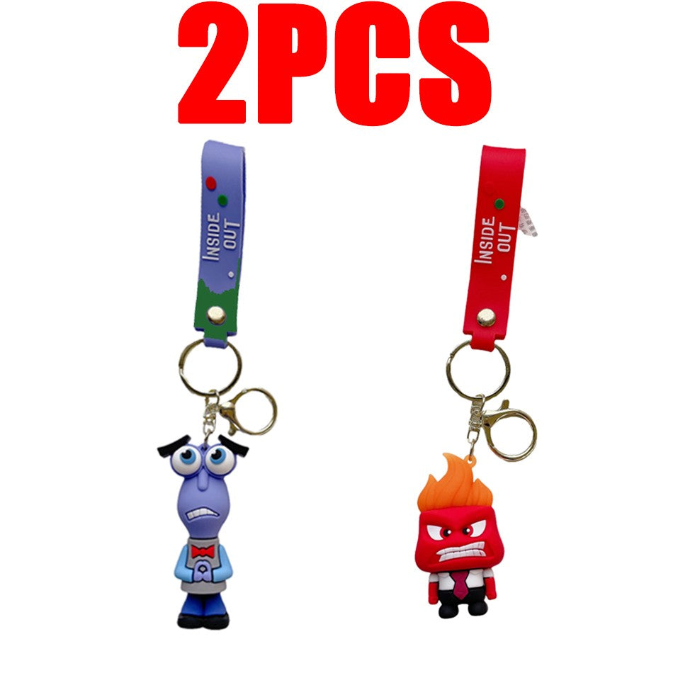 30 Peças/Conjunto Atacado Chaveiro Divertida Mente 2 Boneco de Personagem de Desenho Animado Fofo Chaveiro Pingente de Boneca de Personagem de Filme para Presente Infantil