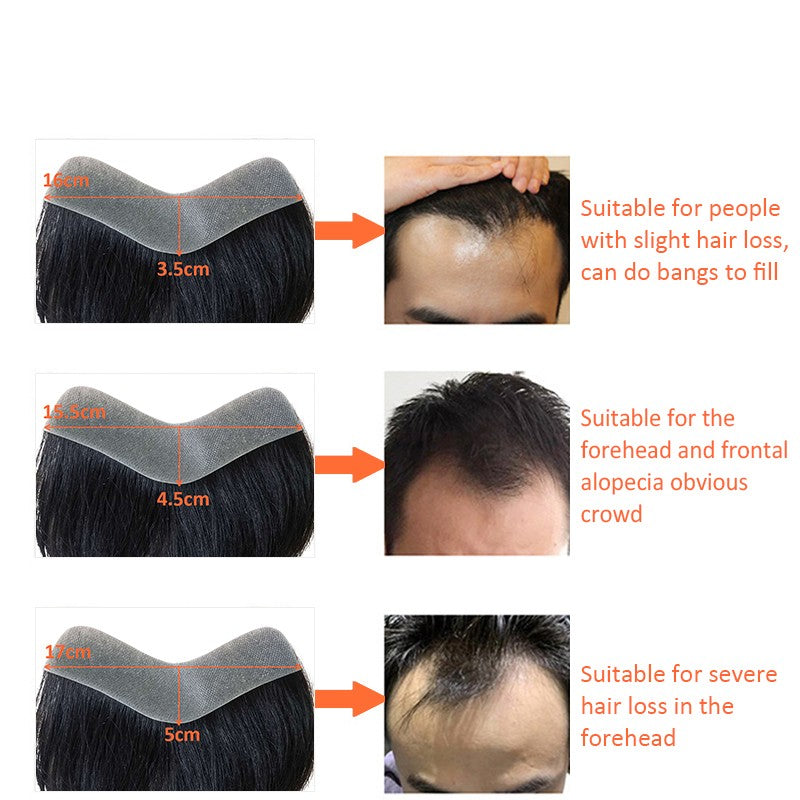 Prótese Capilar Masculina Frontal Fina de PU, com linha do cabelo natural, estilo V, em cabelo humano loiro, sistema de substituição capilar para homens